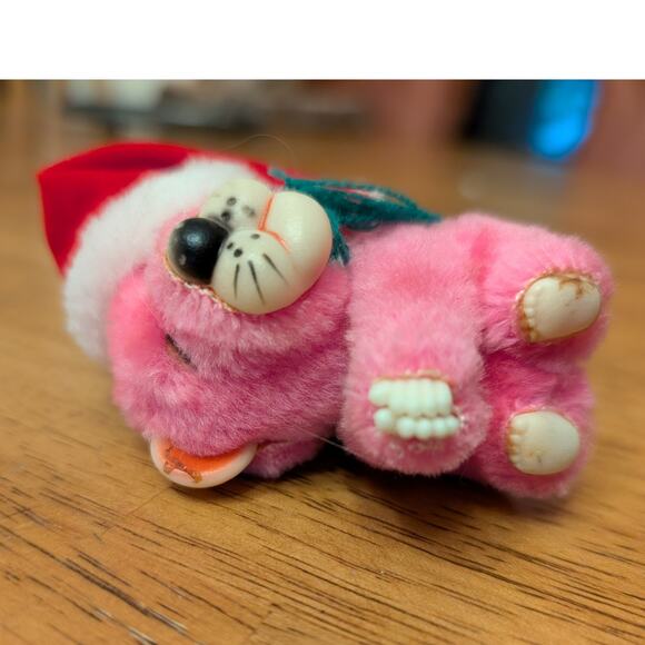 Vintage Pink Panther Gripper Hugger Christmas Ornament Santa Hat - Picture 6 of 8